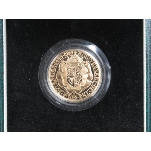 664A - The Royal Mint - 500th Anniversary of the First Gold Sovereign 1489-1989, Double Sovereign, Limited ... 