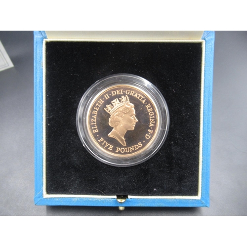 663 - Royal Mint Queen Elizabeth The Queen Mother 90th Birthday 22 carat Gold Proof Crown, No. 0281 of 250... 