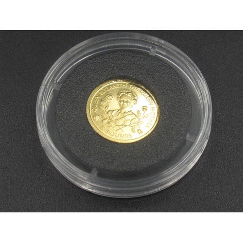 649 - The Crown Collections Ltd Queen Elizabeth The Queen Mother £5 Bailiwick of Guernsey 1998 gold proof ... 