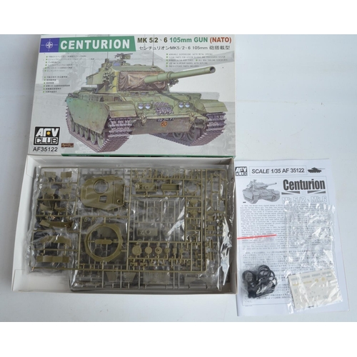 23 - Ten unbuilt 1/35 post war British tank and military vehicle plastic model kits from Amusing Hobby, T... 
