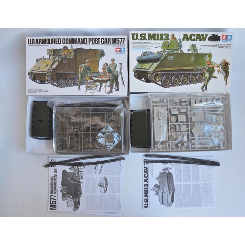 25 - Twelve unbuilt 1/35 post Vietnam War US and Australian armour models and figure sets from Tamiya, It... 