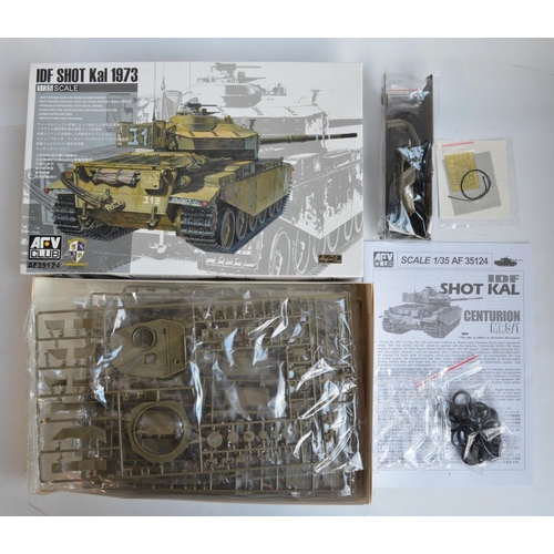 27 - Eight unbuilt 1/35 post war tank and armoured vehicle plastic model kits to include Tamiya T-55A and... 
