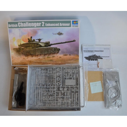 28 - Eight unbuilt 1/35 modern British tank and armoured vehicle plastic model kits to include an 4x Trum... 