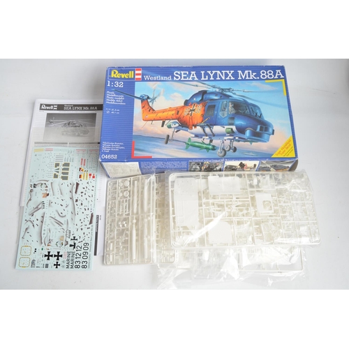 39 - Three unbuilt 1/32 scale German Air Force and Naval jet and helicopter plastic model kits to include... 