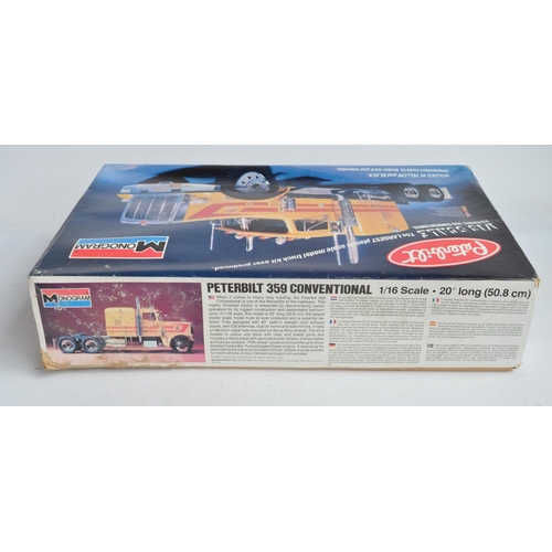 51 - Unstarted Monogram 1/16 scale Peterbilt 359 Conventional American truck plastic model kit, appears c... 