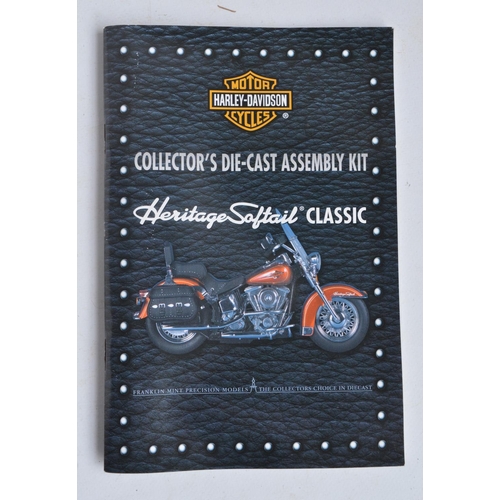 53 - Franklin Mint Harley Davidson Heritage Softail Classic diecast collectors assembly kit with options ... 