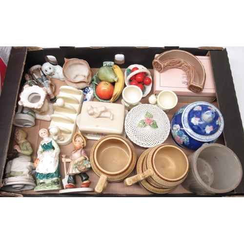 255 - Various ceramics incl. branded lurpak items, Capo De Monte porcelain flowers, Hammersley dinnerware,... 