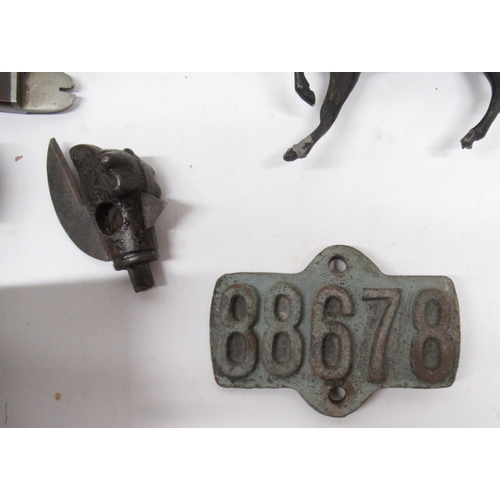 265 - Various collectibles incl. steam engine cast iron model number plate 88678, six decorative Asian sce... 