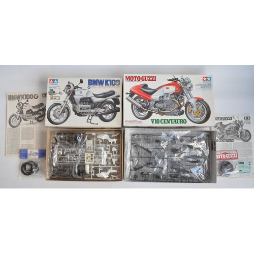 68 - Four unbuilt 1/12 scale plastic model motorcycle kits from Tamiya to include 14069 Moto Guzzi V10 Ce... 