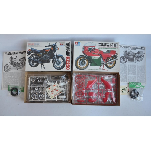 68 - Four unbuilt 1/12 scale plastic model motorcycle kits from Tamiya to include 14069 Moto Guzzi V10 Ce... 