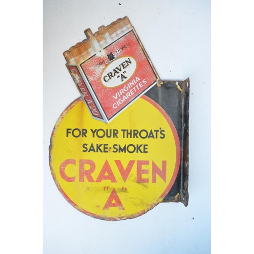 60 - Double sided plate steel enamel advertising sign for Craven 