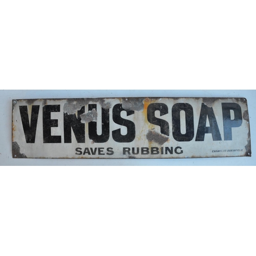 63 - Single sided plate steel enamel advertising sign for Venus Soap 