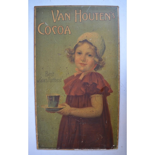 70 - Attractive vintage advertising poster for Van Houten's Cocoa by S Trenner & Son (42.5x73.5cm) and do... 