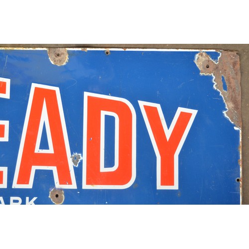 77 - Large enamel steel plate advertising sign for Eveready Flashlights, Batteries and Bulbs, 182.5x91.2c... 