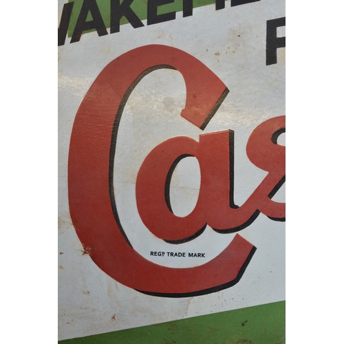 81 - Enamel steel plate advertising sign for Wakefield Patent Castrol Motor Oil, 75x51cm