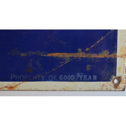 82 - Enamel steel plate advertising sign for Goodyear, 63.5x50.5cm