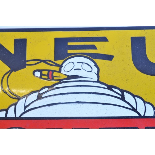 83 - Pneus Michelin Velo bulged enamel steel plate advertising sign, 55x39.5cm