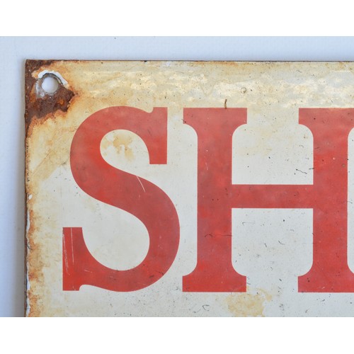 87 - Enamel steel plate advertising sign for Shell Motor Lubricating Oil, 50x33cm