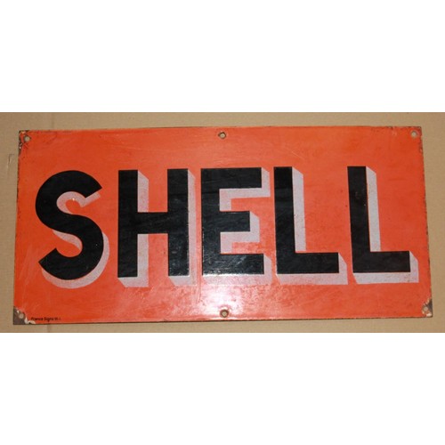 96 - Single sided enamel sign ' SHELL' 48cmx23cm