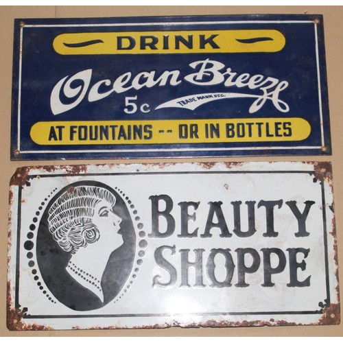 97 - Two single sided enamel signs 