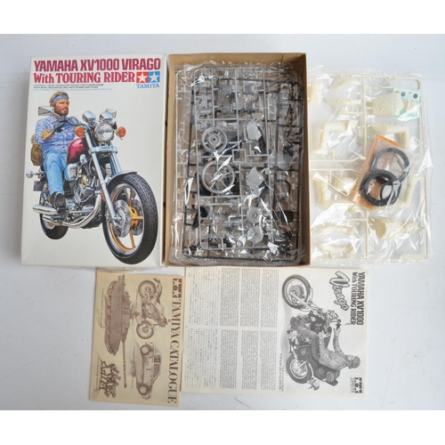 72 - Five unbuilt 1/12 scale plastic model motorcycle kits to include Tamiya 14062 Bimota Tesi 1D 906SR, ... 