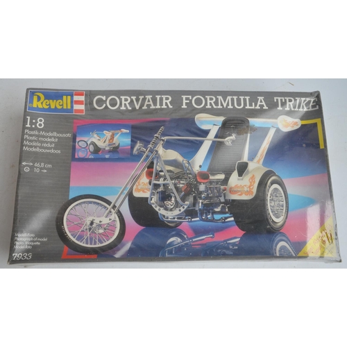 74 - Factory sealed 1/8 scale Revell 7933 Corvair Formula Trike plastic model kit, box very good though s... 