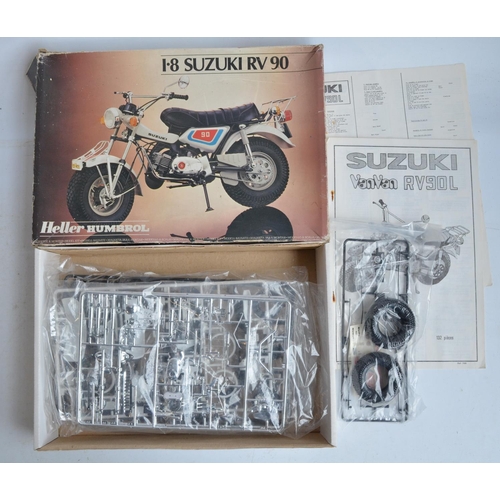 78 - Four unstarted 1/8 scale motorcycle plastic model kits from Heller, Heller/Humbrol and Revell to inc... 