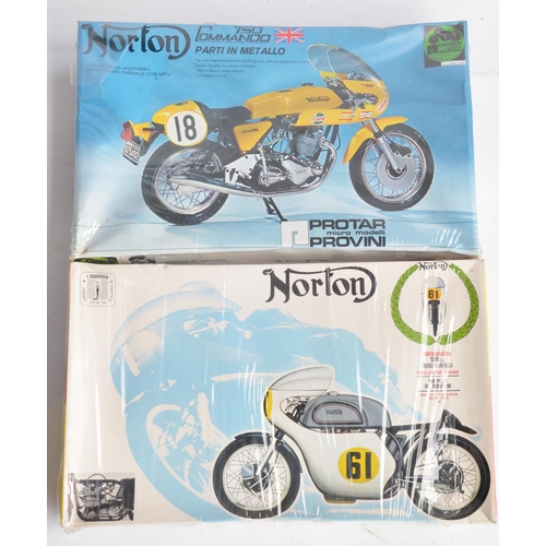 85 - Two unopened 1/9 scale Norton motorbike model kits from Protar to include a 750 Commando (with metal... 