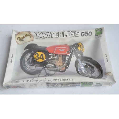 88 - 1/9 scale factory sealed Matchless G50 motorbike model kit from Protar (with metal parts). Box fair ... 