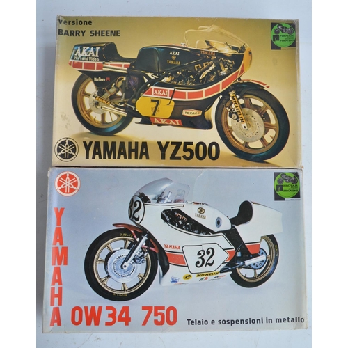 90 - Two unbuilt 1/9 scale Yamaha motorbike model kits from Protar (plastic with metal parts and frames) ... 