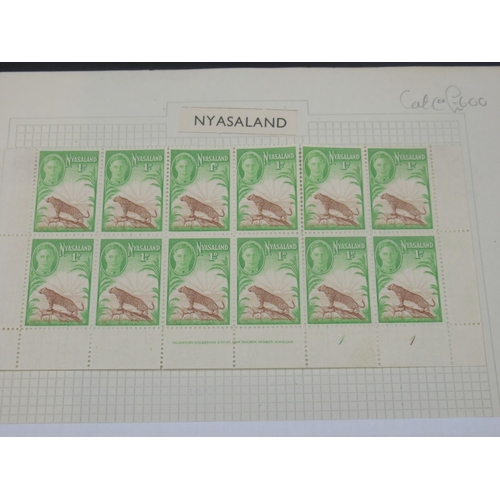 816 - Comprehensive and Impressive Presentation of Nyasaland stamps and covers in 7 folders/albums to inc.... 