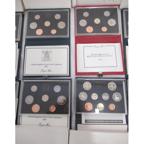 777 - Royal Mint Proof Coin Collection 1983, 1986, 1987(x4), 1988, 1989(x2), 1990(x2) & 1999 Deluxe Proof ... 