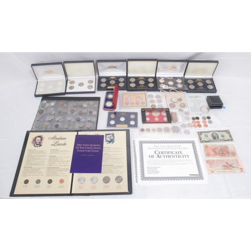 779 - Large collection of assorted American and international coinage to inc. Westminster The World at War... 