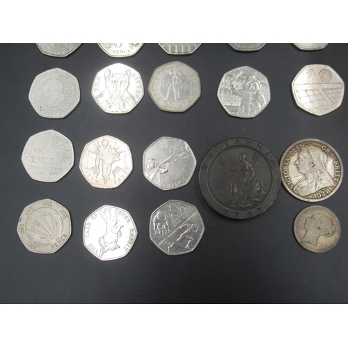 780 - Assorted collection of GB coinage to inc. 8 Queen Victoria silver content coins (gross 2.2ozt) 4 £5 ... 