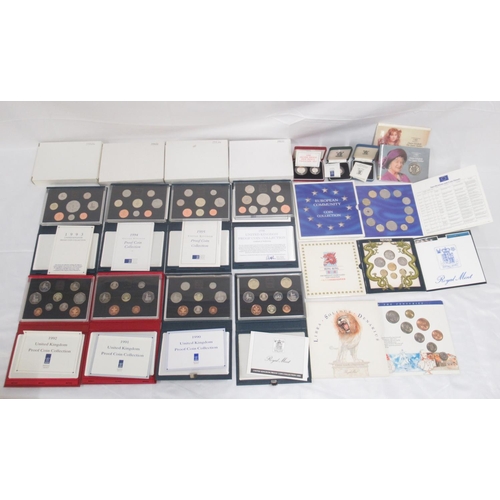 763 - Royal Mint - UK Proof Coin Collection 1989-1992(without white box) 1993-1995 & 1998 (with white box)... 