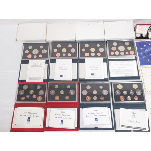 763 - Royal Mint - UK Proof Coin Collection 1989-1992(without white box) 1993-1995 & 1998 (with white box)... 