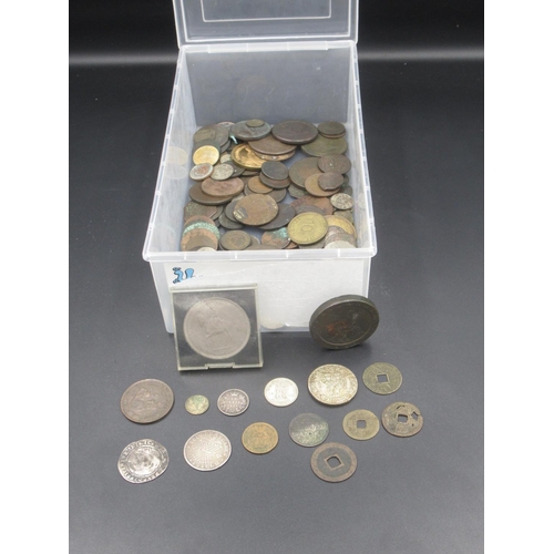 762 - Collection of assorted British and International coins and tokens from the 18th, 19th and 20th centu... 