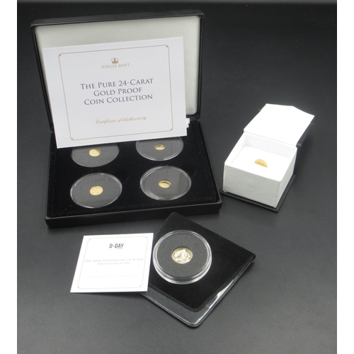 686 - Jubilee Mint the Pure 24-Carat Gold Proof Coin Collection, Jubilee Mint The 80th Anniversary of D-Da... 