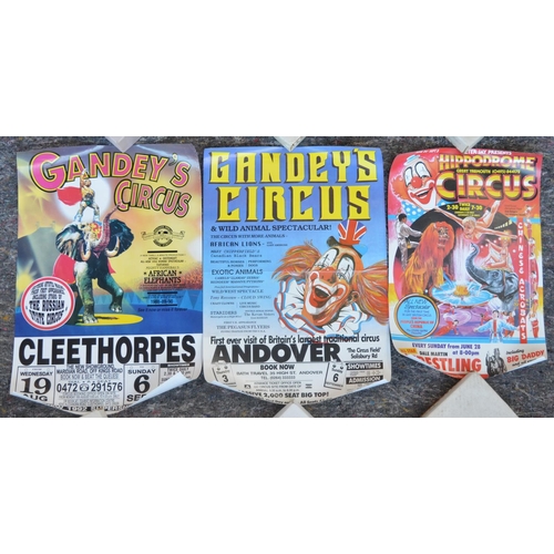 1158 - Ten circus event advertising posters to include Peter Jay Hippodrome Circus circa 1990's (50.5x33.7c... 