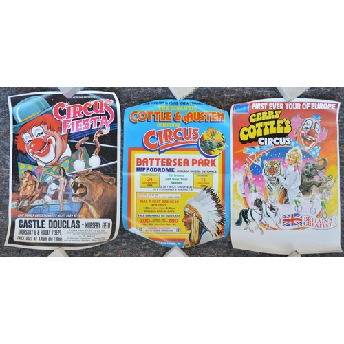 1158 - Ten circus event advertising posters to include Peter Jay Hippodrome Circus circa 1990's (50.5x33.7c... 