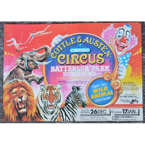 1159 - Collection of circus event advertising posters circa 1970's to 1990's to include Zippos Circus 2x Zi... 