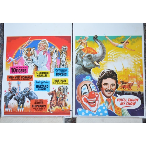 1158 - Ten circus event advertising posters to include Peter Jay Hippodrome Circus circa 1990's (50.5x33.7c... 