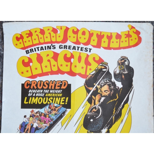 1160 - Two vintage 1970's circus advertising posters to include W.E.Berry Gerry Cottle's Britain's featurin... 