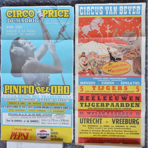 1161 - Eight mostly vintage international circus advertising posters to include Circus Van Bever, Netherlan... 