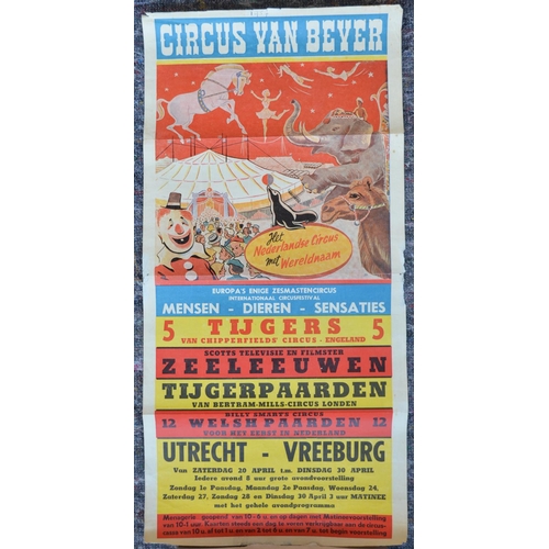 1161 - Eight mostly vintage international circus advertising posters to include Circus Van Bever, Netherlan... 