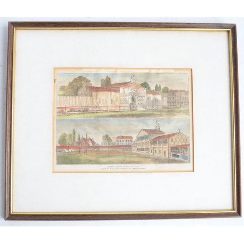 1163 - Two framed prints, to include internal and external front view of Astley's Amphitheatre by Robert Wi... 