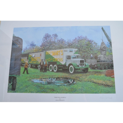 1164 - 'The Pull Down', Billy Smart's Circus with Austin K6 lorry, limited edition print by Alan Spillett, ... 