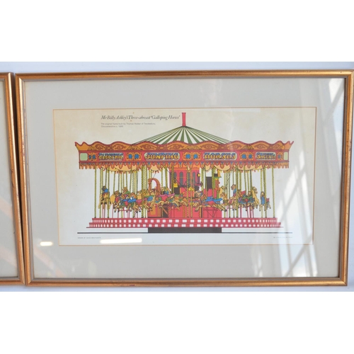 1165 - Two framed prints of fairground architecture by David Braithwaite to include Mr Billy Ashley's Three... 