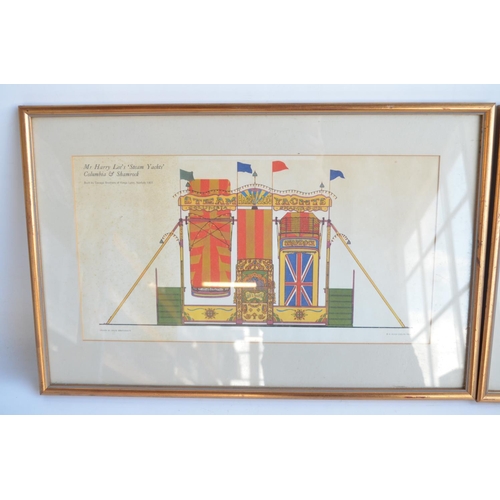 1165 - Two framed prints of fairground architecture by David Braithwaite to include Mr Billy Ashley's Three... 