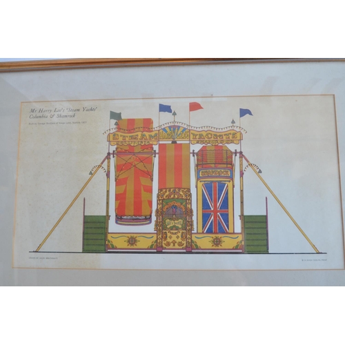 1165 - Two framed prints of fairground architecture by David Braithwaite to include Mr Billy Ashley's Three... 